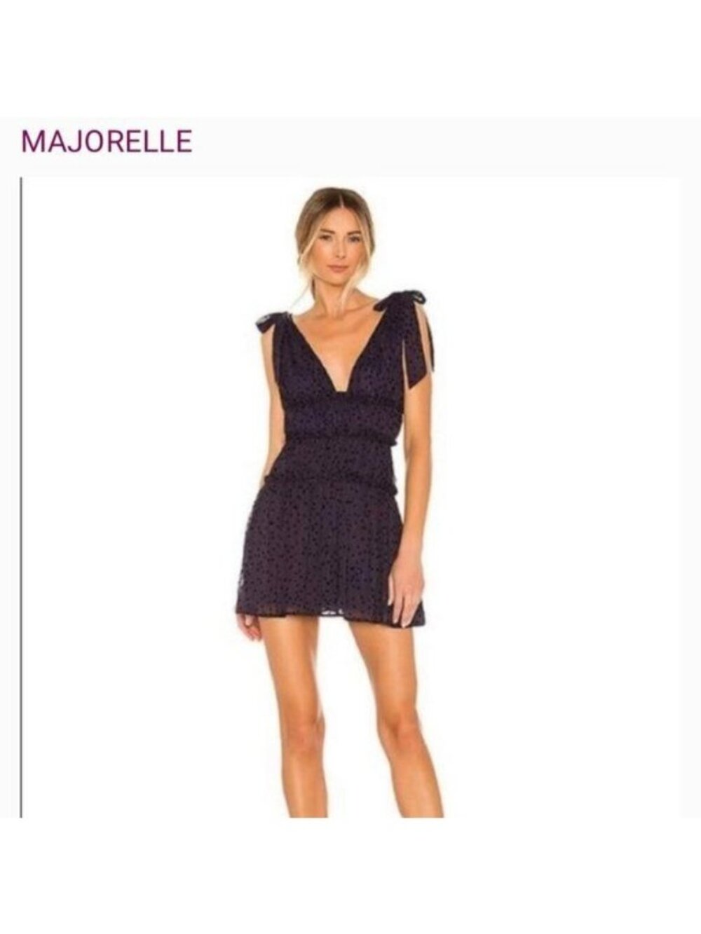 MAJORELLE Emmalyn Mini Romantic Tiered Dress Star Midnight Purple Women Small